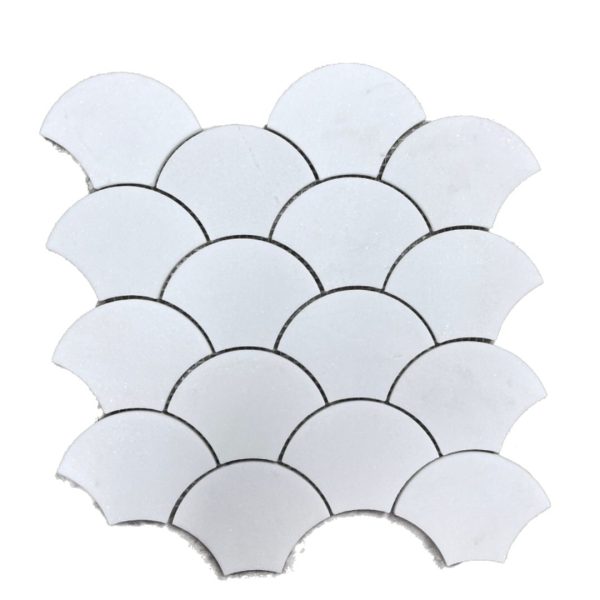 crystal white marble shell mosaic